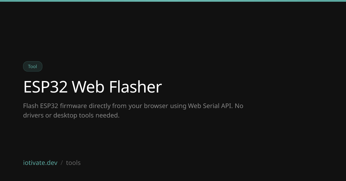 ESP32 Web Flasher | iotivate.dev